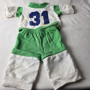 Cabbage Patch Kids/Doll Clothes‎ White/Green #31 Sweatsuit Vintage